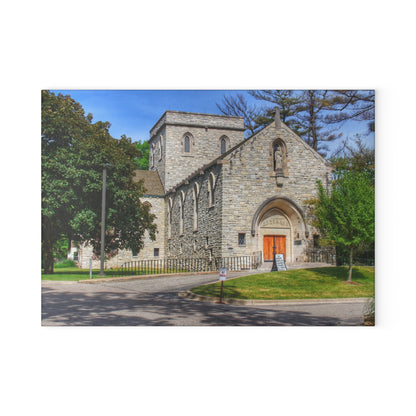 U R There Photography Saint Hugo of the Hills II Rustic Farmhouse Tempered-Glass Cutting Board 8"x 11"