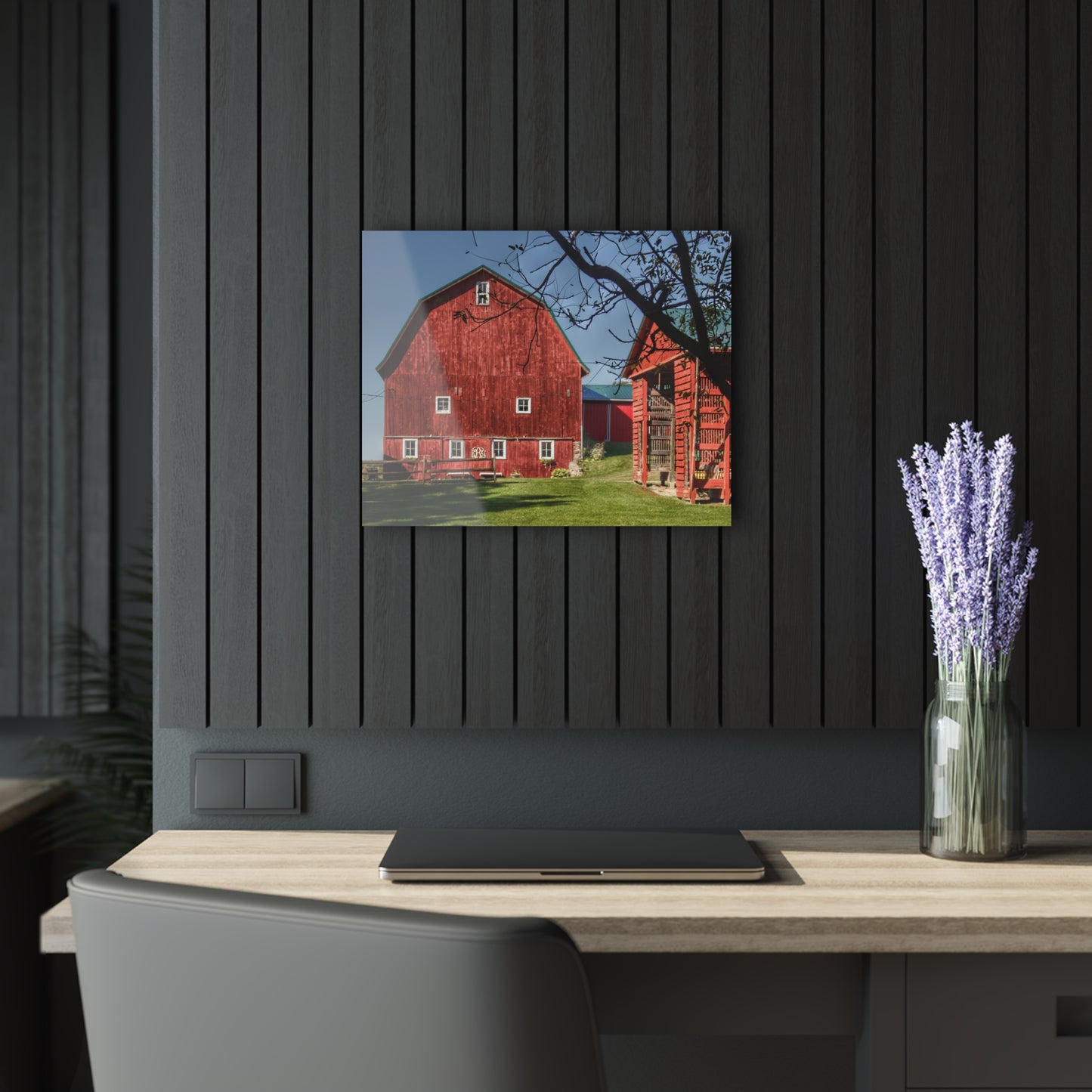 U R There Photography Gardner Road Red II Rustic Farmhouse Acrylic Wall Print