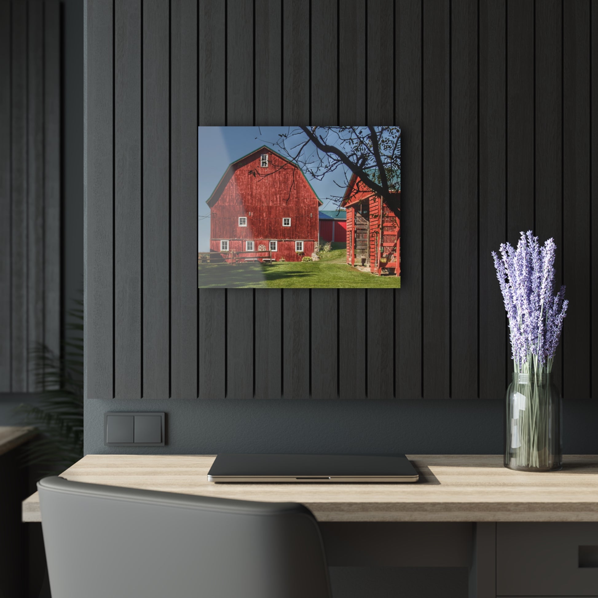 U R There Photography Gardner Road Red II Rustic Farmhouse Acrylic Wall Print 20″ x 16″ (Horizontal) 0.25''