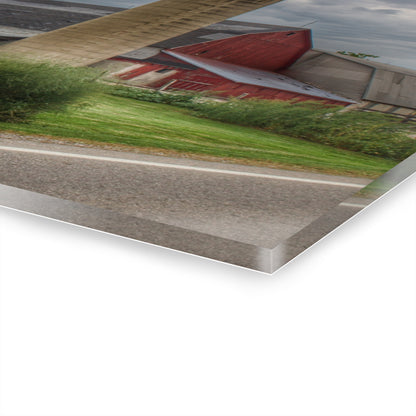 U R There Photography Lake Pleasant Road Little Red and Silo II Rustic Farmhouse Acrylic Wall Print