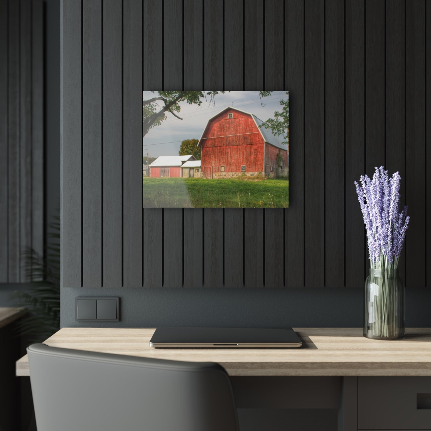 Barn Boutique Modern Farmhouse Acrylic Wall Print| Crawford Road Red II