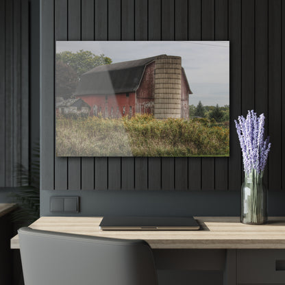 U R There Photography McDowell Road Old Red and Little White Rustic Farmhouse Acrylic Wall Print