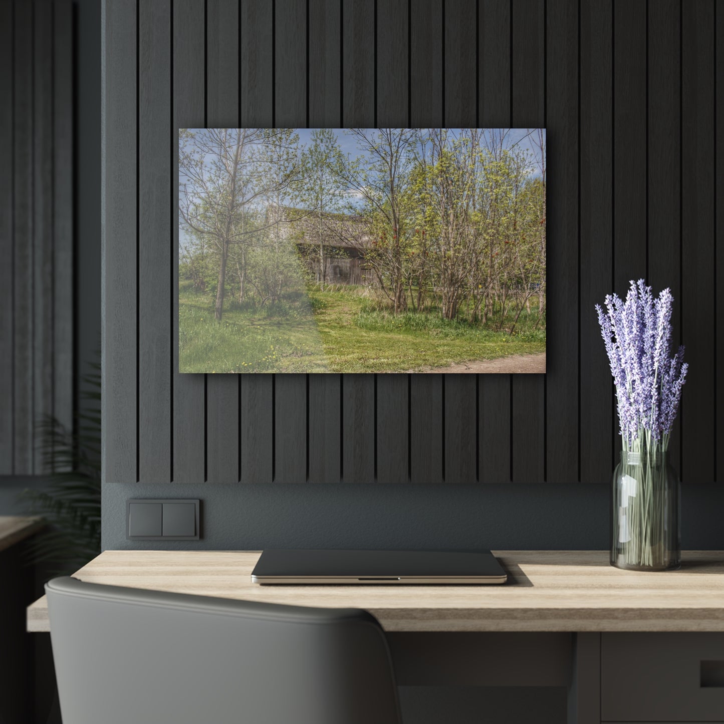 U R There Photography Bishop Road Grey I Rustic Farmhouse Acrylic Wall Print