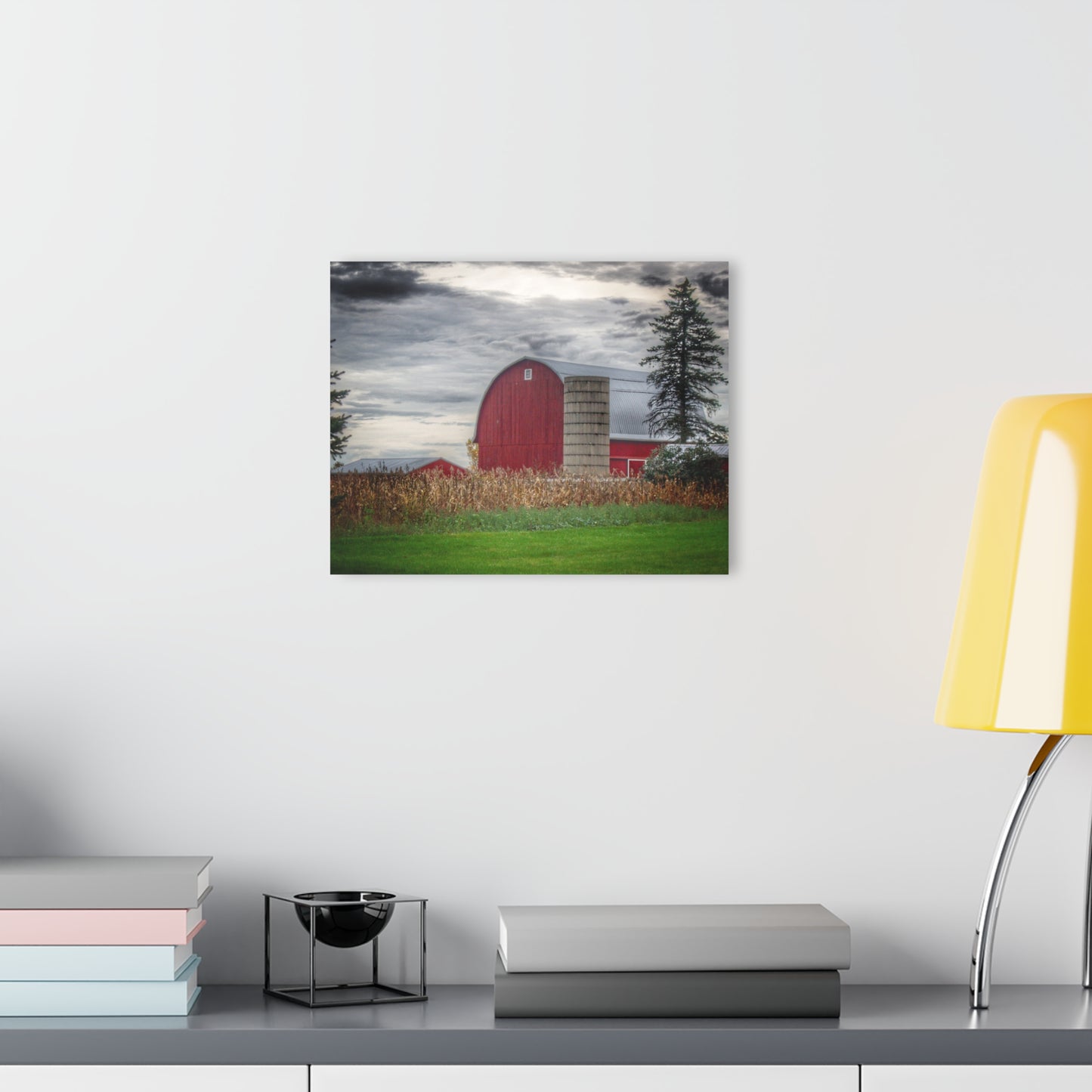 U R There Photography Haines Roadside Red and Silo Rustic Farmhouse Acrylic Wall Print