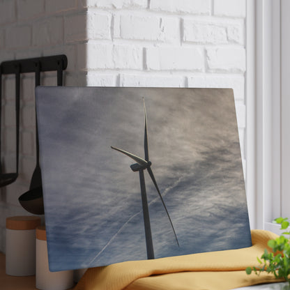 U R There Photography North Gera Road Windmill Rustic Farmhouse Tempered-Glass Cutting Board