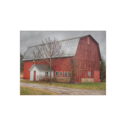 U R There Photography Bray Road Red II Rustic Farmhouse Decorative Ceramic Tile
