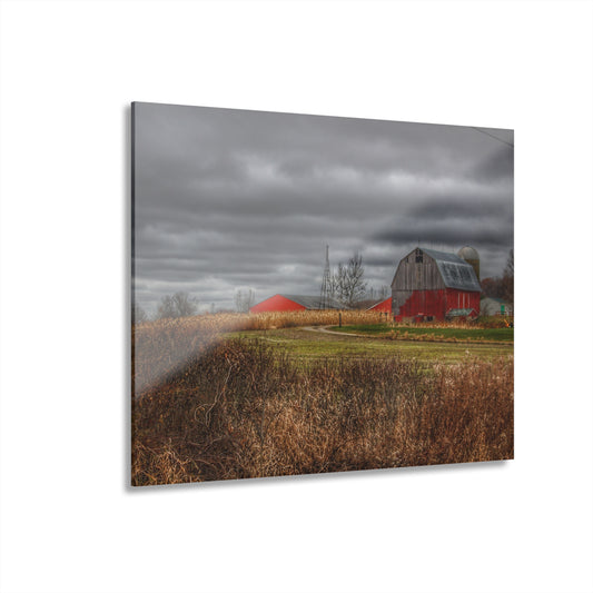 U R There Photography Slattery Road Grey Rustic Farmhouse Acrylic Wall Print