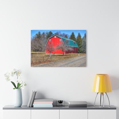 U R There Photography Campground Road Red Rustic Farmhouse Acrylic Wall Print