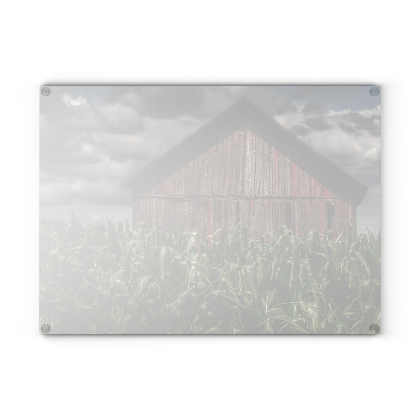 Barn Boutique Rustic Tempered-Glass Cutting Board| Above the July Corn