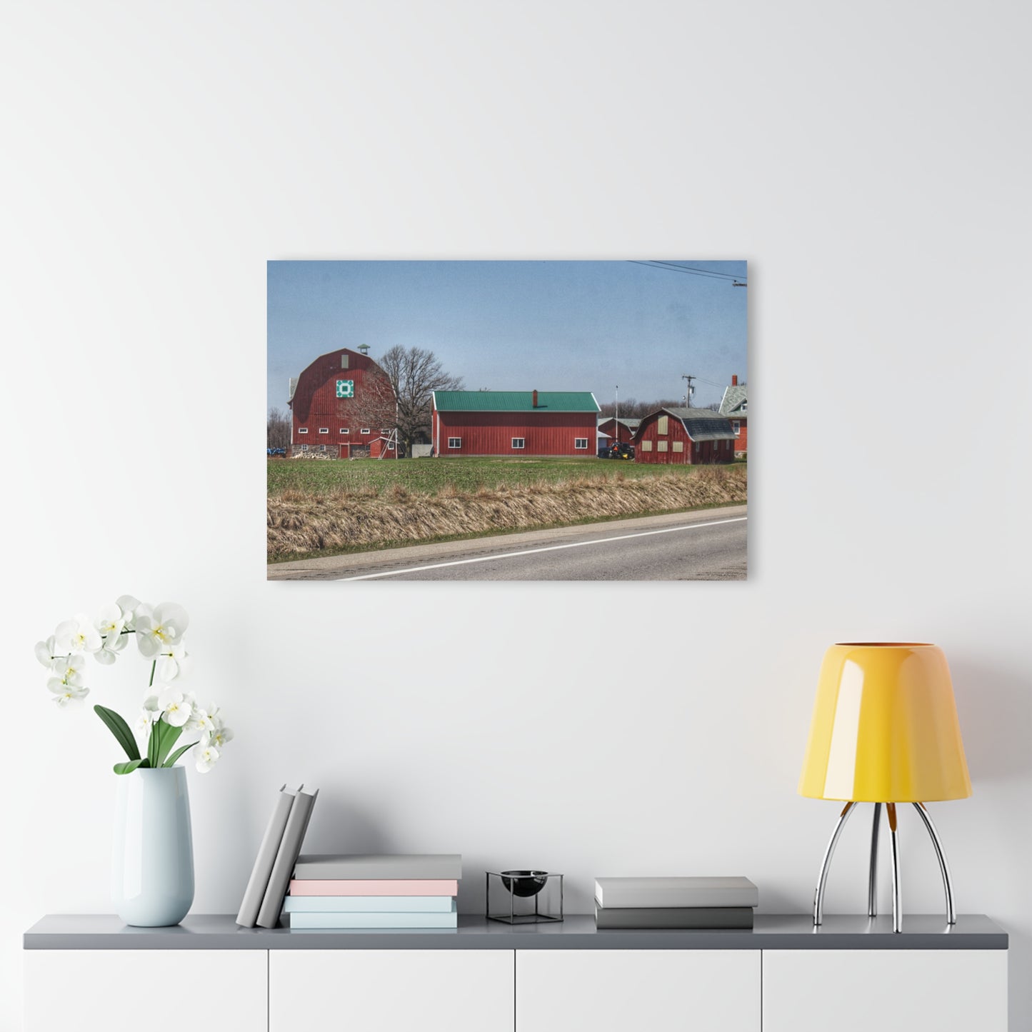 U R There Photography M-15 Quilted Red Rustic Farmhouse Acrylic Wall Print