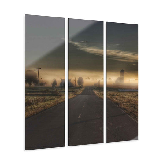 U R There Photography By Dawns Early Light Rustic Farmhouse 3-Panel Acrylic Wall Print 12"x 36" (3)