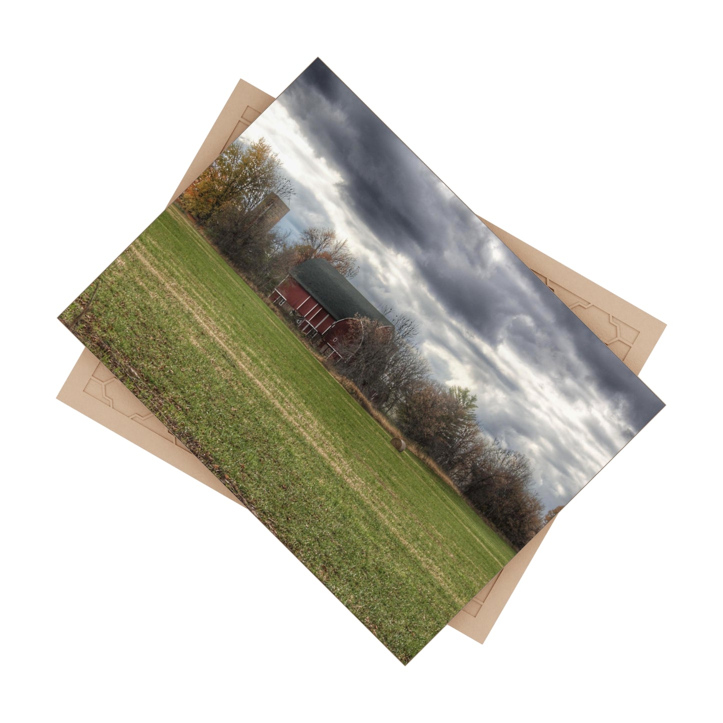 U R There Photography Booth Road Hidden Red II Rustic Farmhouse Decorative Ceramic Tile