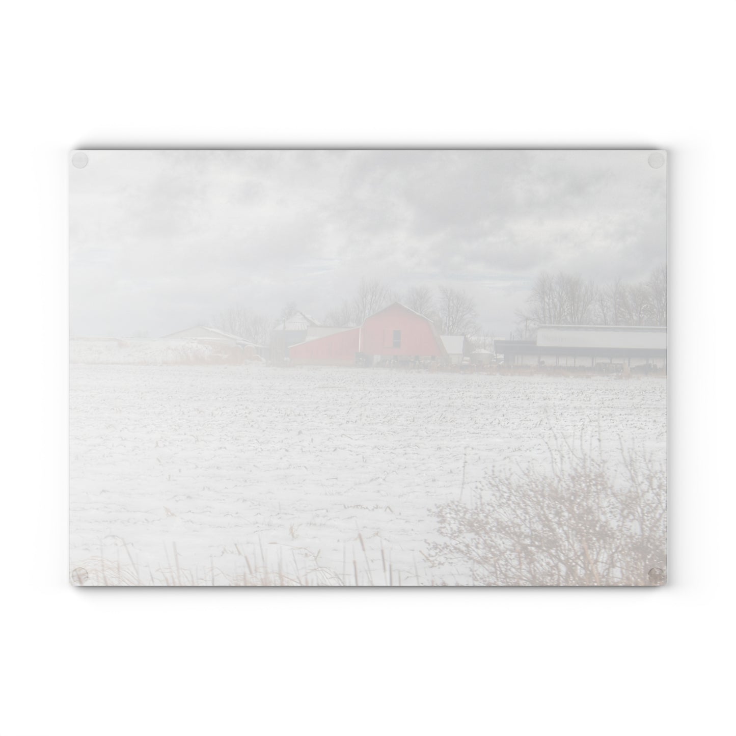 U R There Photography Maple Valley Road Red II Rustic Farmhouse Tempered-Glass Cutting Board