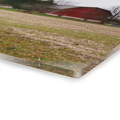 U R There Photography Hidden Millington Road Red Rustic Farmhouse Acrylic Wall Print