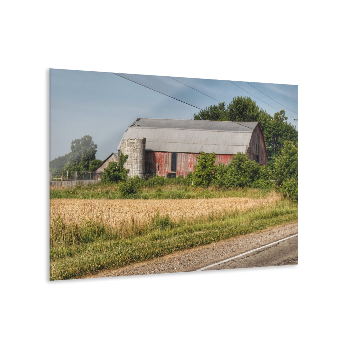 U R There Photography Dodge Road Old Red Rustic Farmhouse Acrylic Wall Print