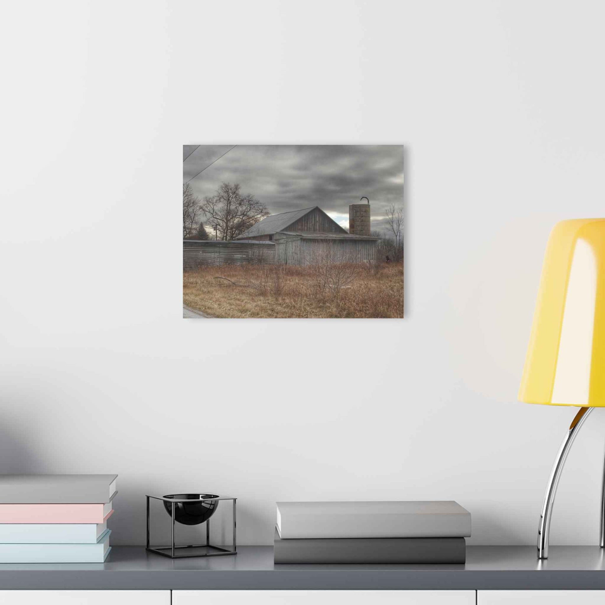 U R There Photography Church Road Grey I Rustic Farmhouse Acrylic Wall Print