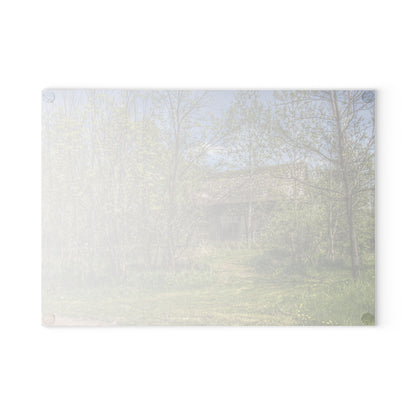 U R There Photography Bishop Road Grey I Rustic Farmhouse Tempered-Glass Cutting Board