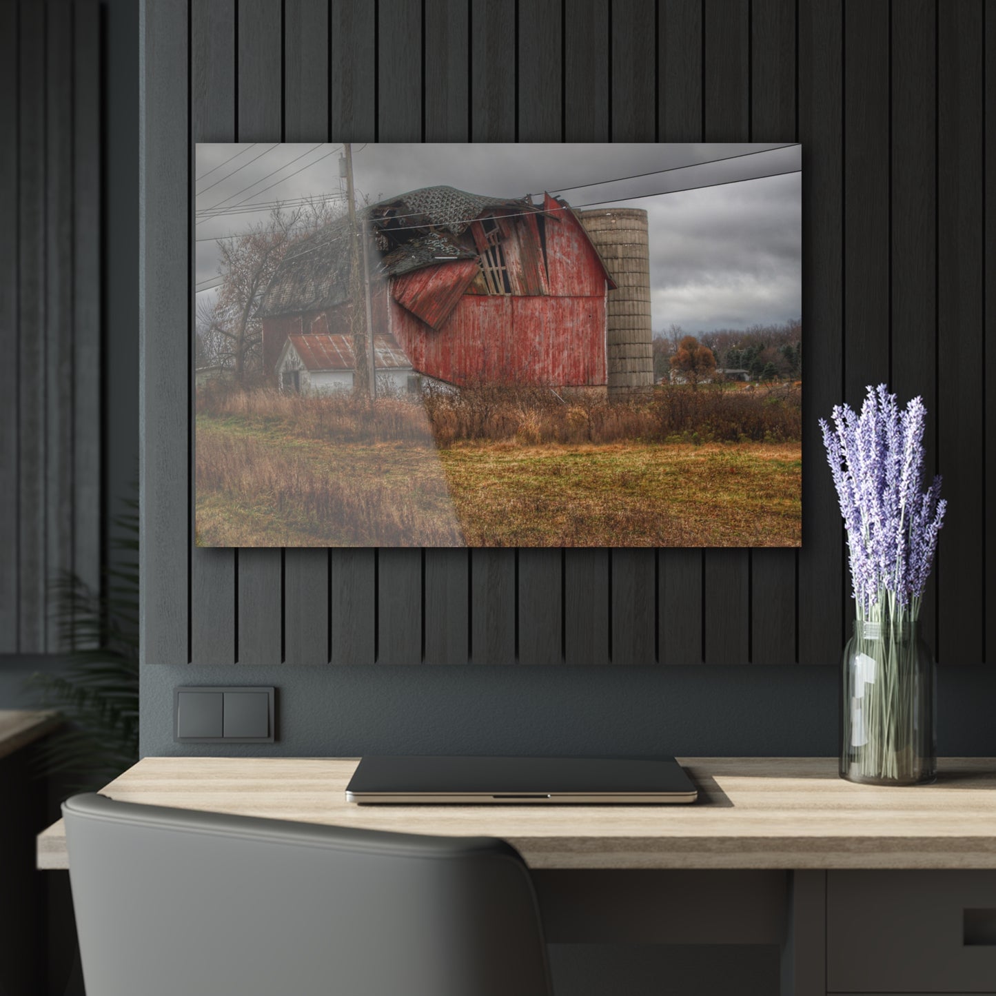 U R There Photography German Road Forgotten Red I Rustic Farmhouse Acrylic Wall Print