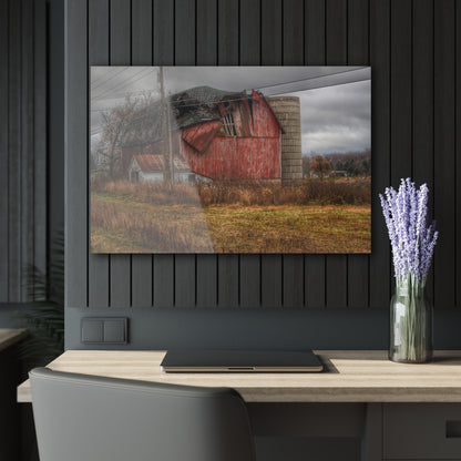 U R There Photography German Road Forgotten Red I Rustic Farmhouse Acrylic Wall Print