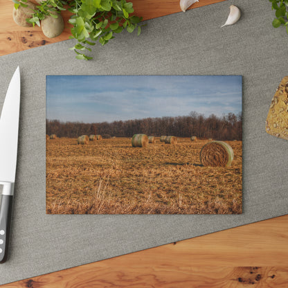 Barn Boutique Rustic Tempered-Glass Cutting Board| December Haybales