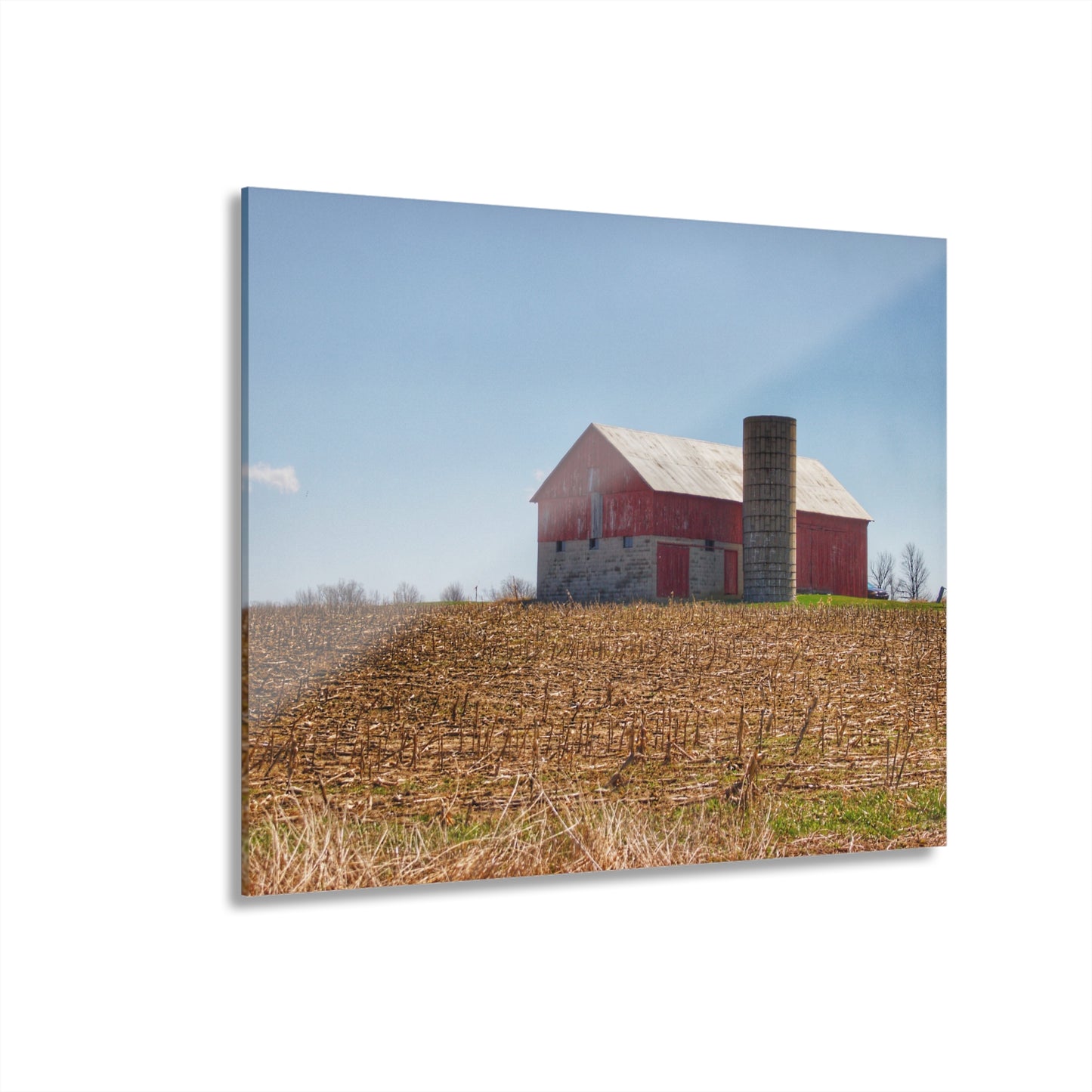U R There Photography Lee Hill Road Block Red Rustic Farmhouse Acrylic Wall Print