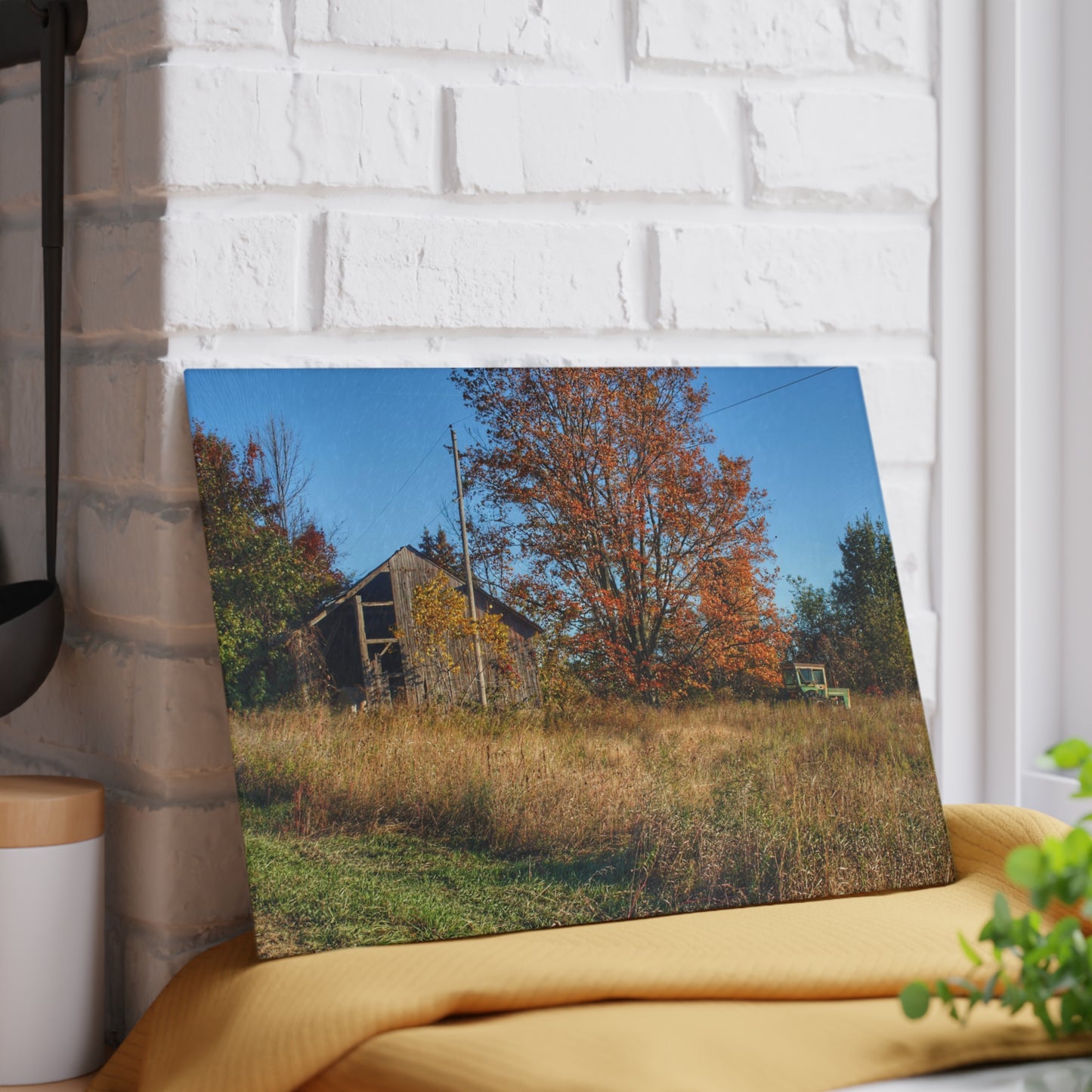 U R There Photography Clothier Road Grey Rustic Farmhouse Tempered-Glass Cutting Board
