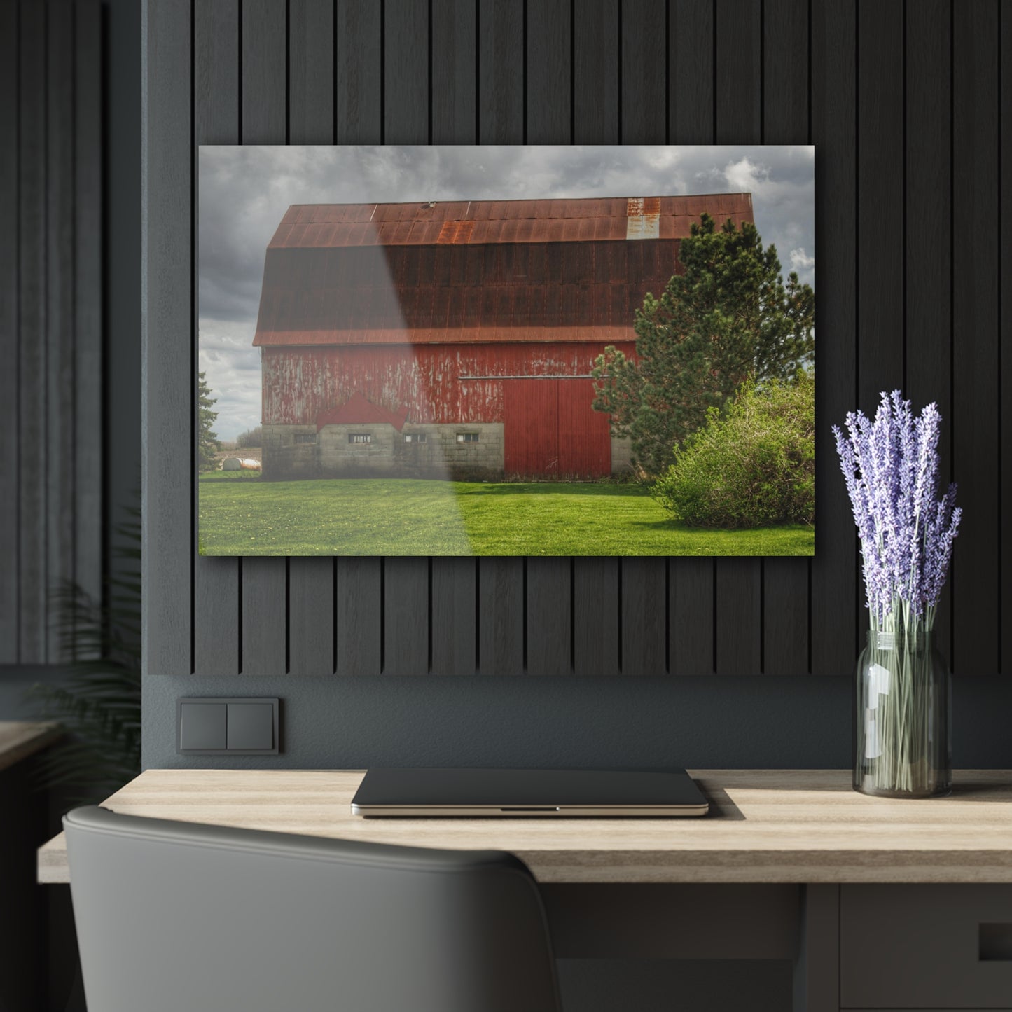 Barn Boutique Modern Farmhouse Acrylic Wall Print| Big Rusted Red I