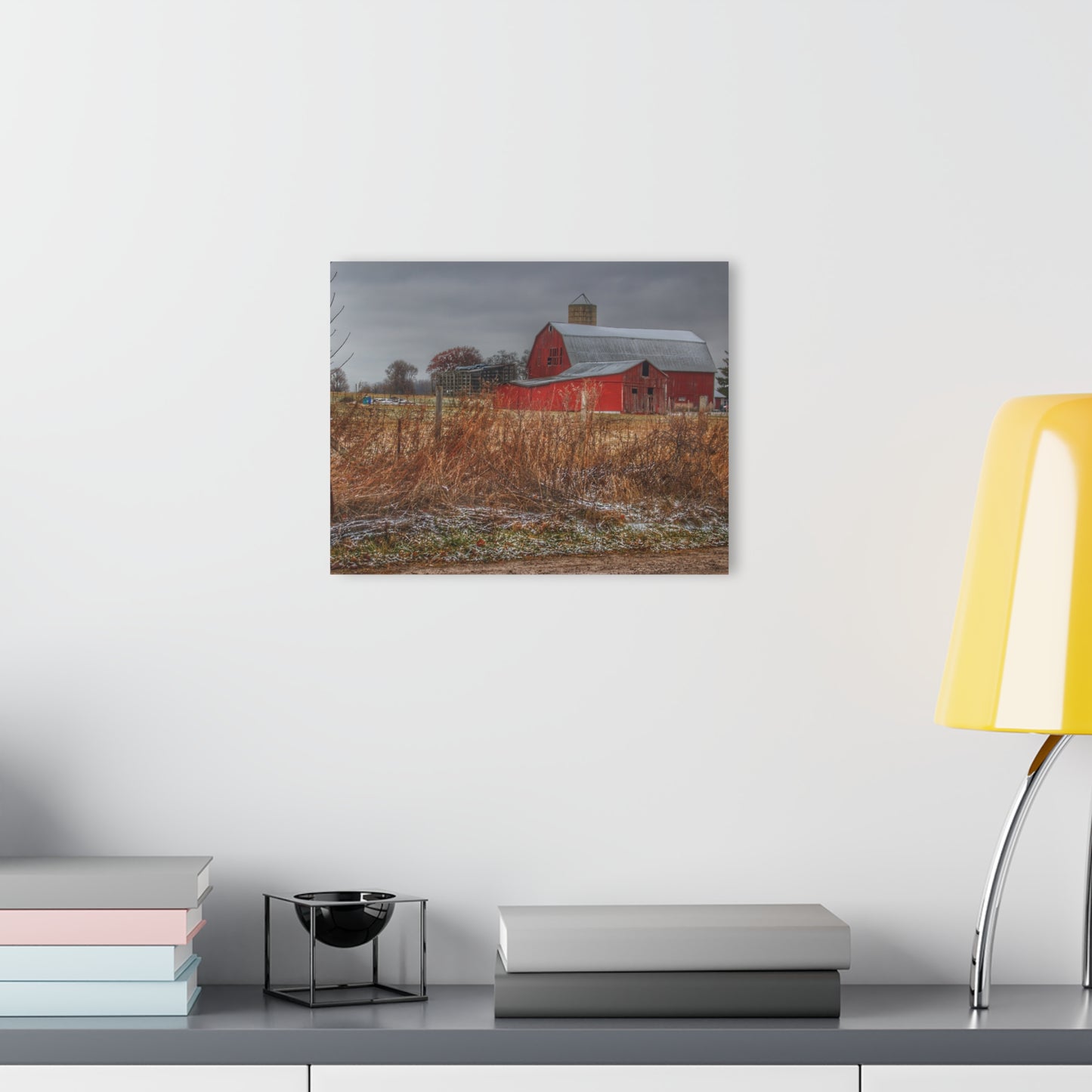 U R There Photography Hough Road Reds Rustic Farmhouse Acrylic Wall Print