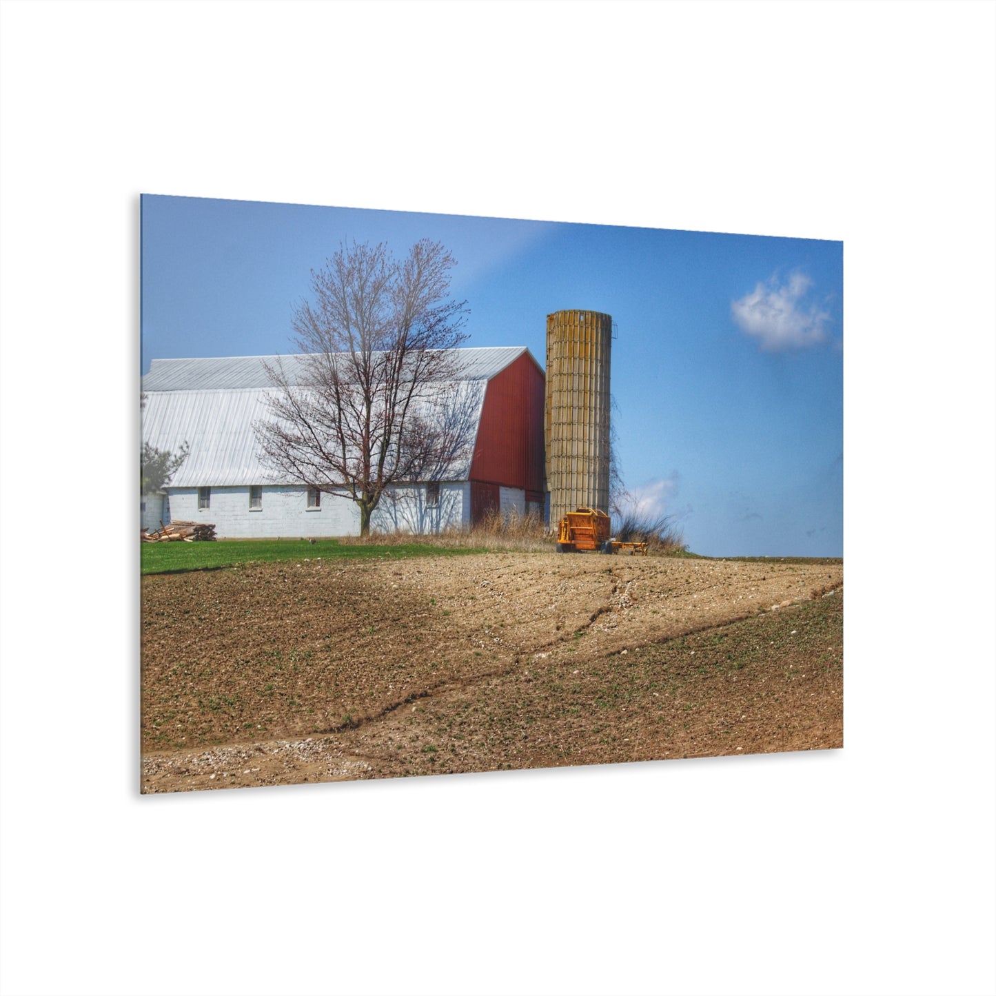 U R There Photography Shay Lake Red Rustic Farmhouse Acrylic Wall Print
