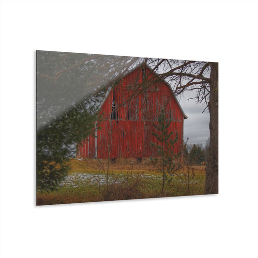 U R There Photography Johnsonmill Road Hidden Red Rustic Farmhouse Acrylic Wall Print