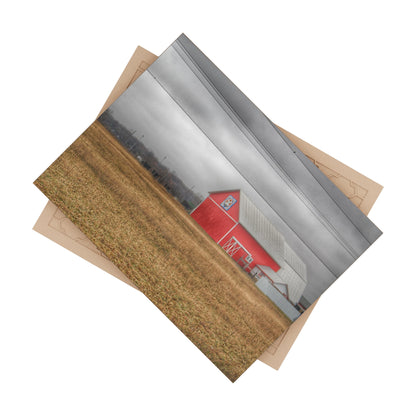 U R There Photography Barnes Road Quilted Red Rustic Farmhouse Decorative Ceramic Tile