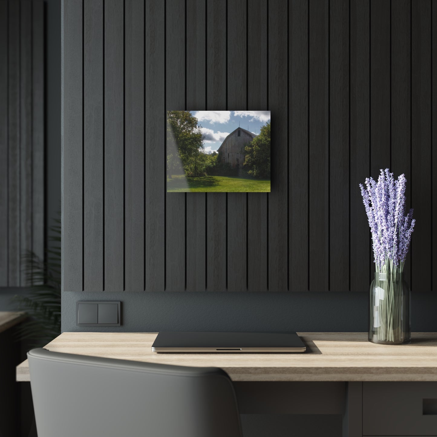 U R There Photography Oakwood Grey Rustic Farmhouse Acrylic Wall Print