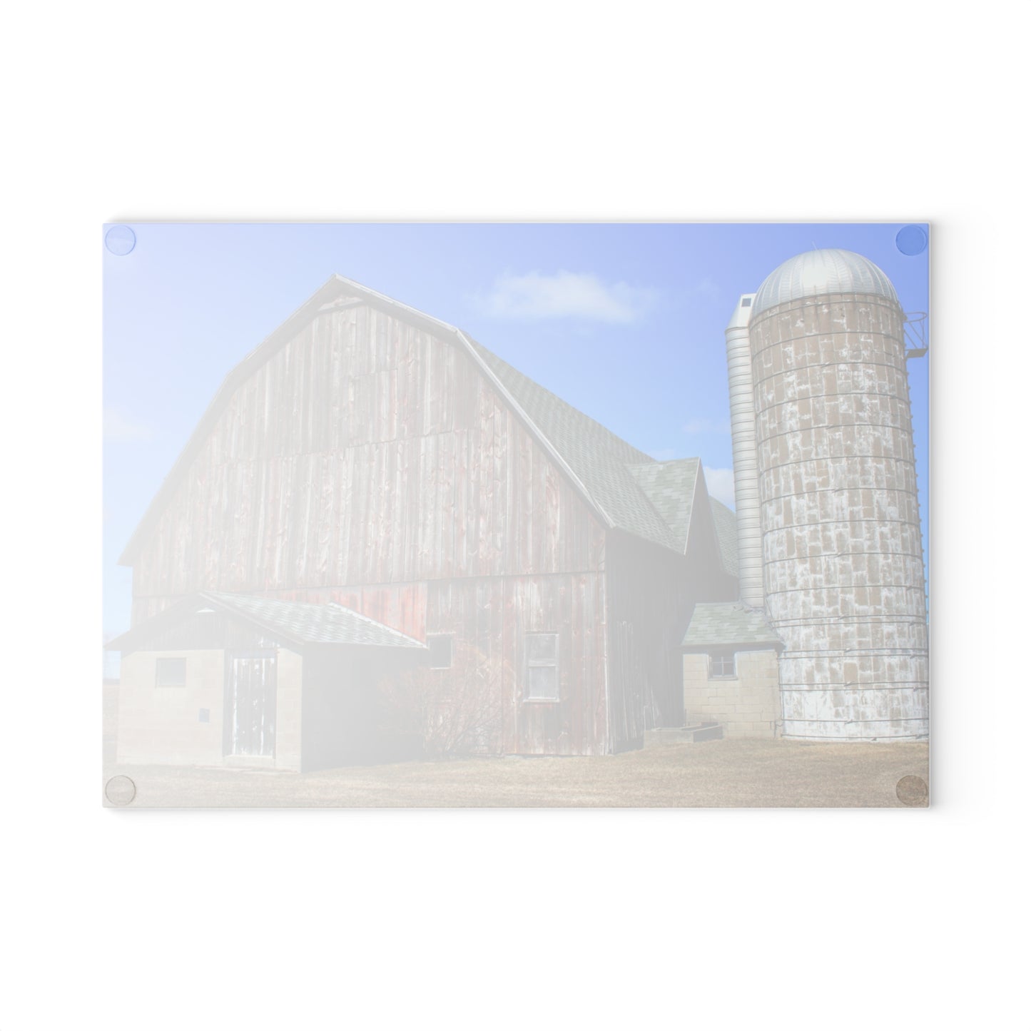 U R There Photography Roedel Road Red in Spring Rustic Farmhouse Tempered-Glass Cutting Board