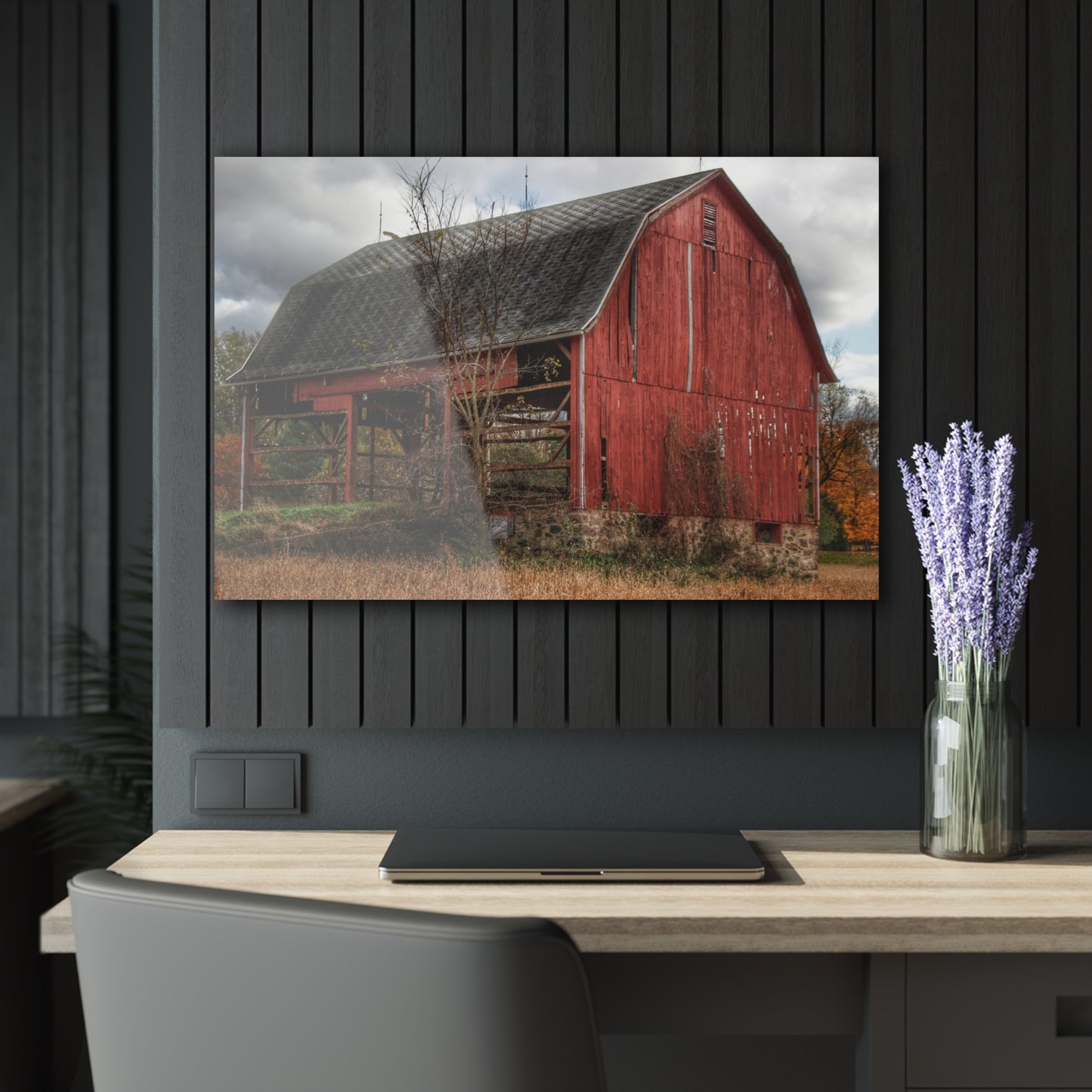 U R There Photography Laur Road Forgotten Red II Rustic Farmhouse Acrylic Wall Print