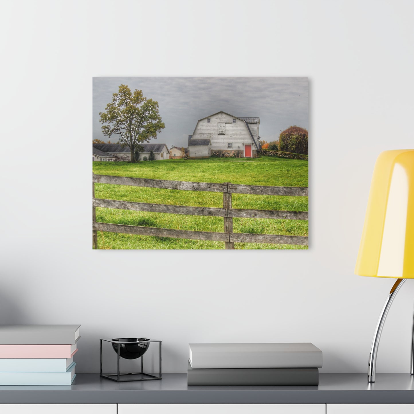 U R There Photography Hill Road Hillside White Rustic Farmhouse Acrylic Wall Print