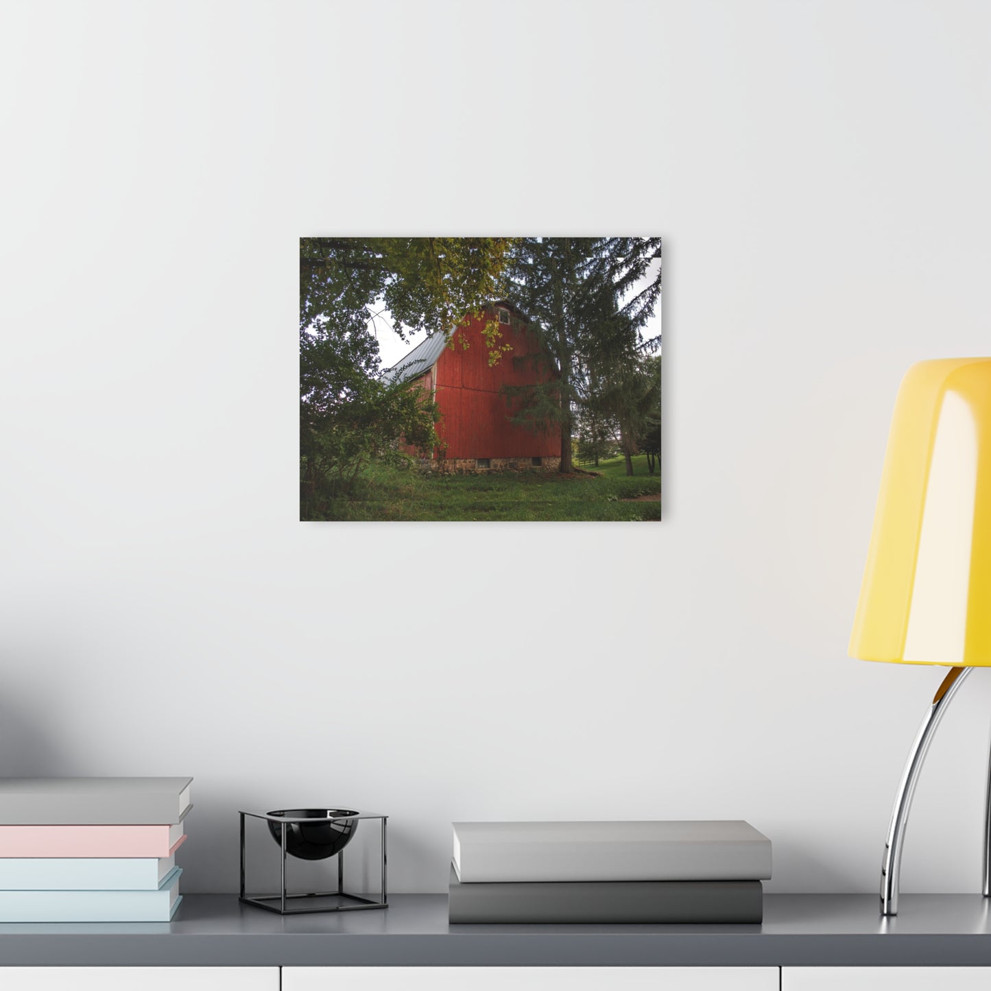 Barn Boutique Modern Farmhouse Acrylic Wall Print| Hough Road Late Summer Red I