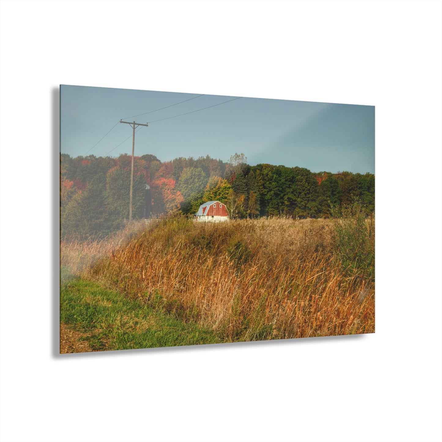 U R There Photography Murphy Lake Road Hidden Red Rustic Farmhouse Acrylic Wall Print