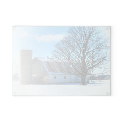 U R There Photography Barnes Road White Rustic Farmhouse Tempered-Glass Cutting Board