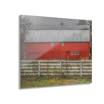 U R There Photography Corralled Red Rustic Farmhouse Acrylic Wall Print