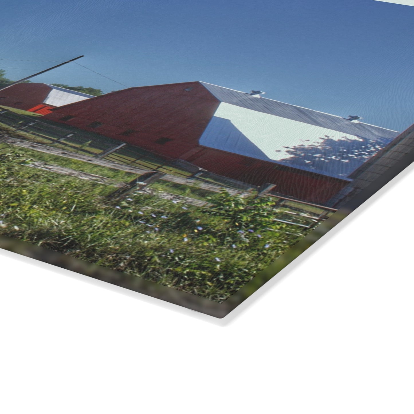 U R There Photography Mount Morris Road Farm and Horse Rustic Farmhouse Tempered-Glass Cutting Board