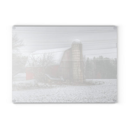 U R There Photography Arbela Road Red Rustic Farmhouse Tempered-Glass Cutting Board