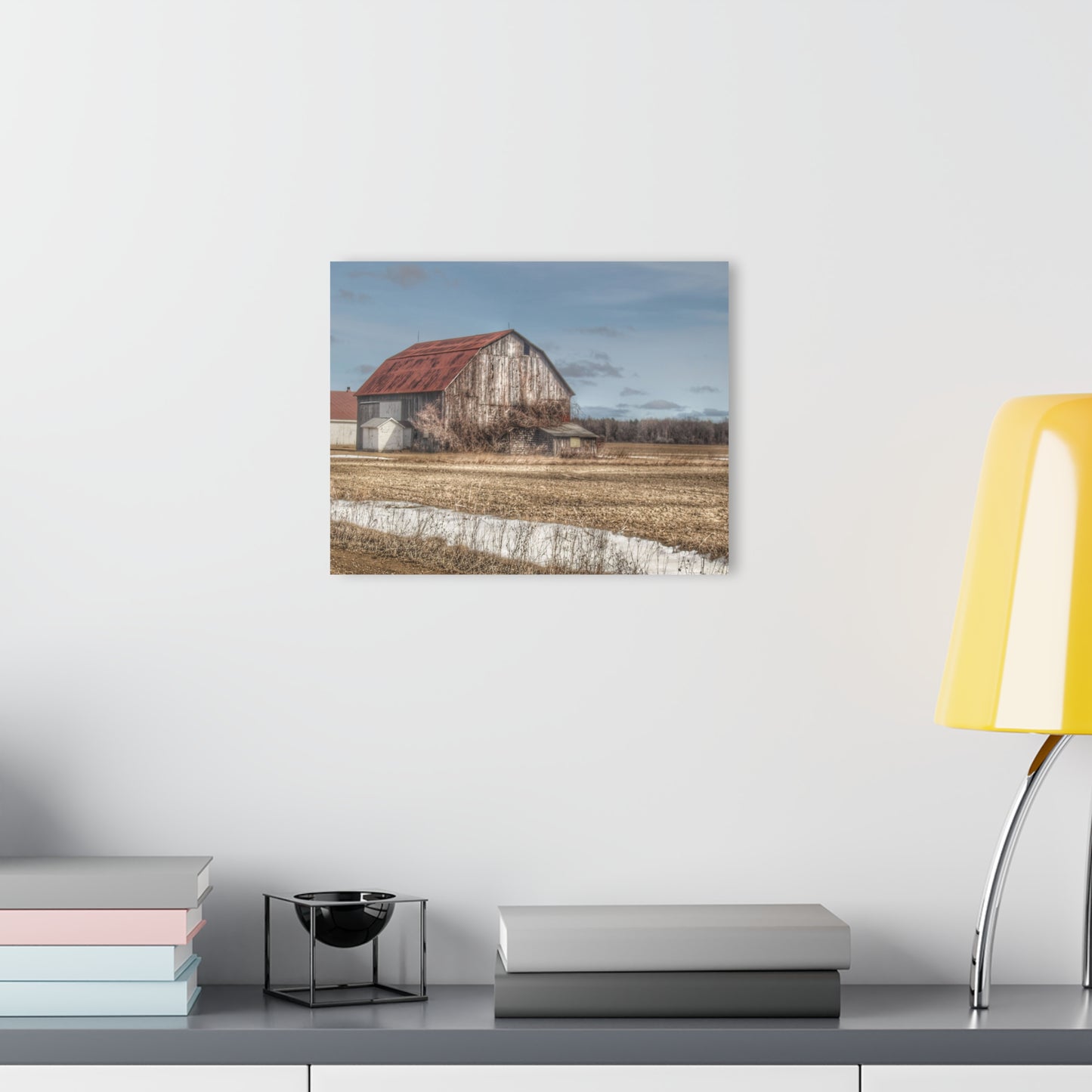 U R There Photography South Church Road Rusty Red Rustic Farmhouse Acrylic Wall Print