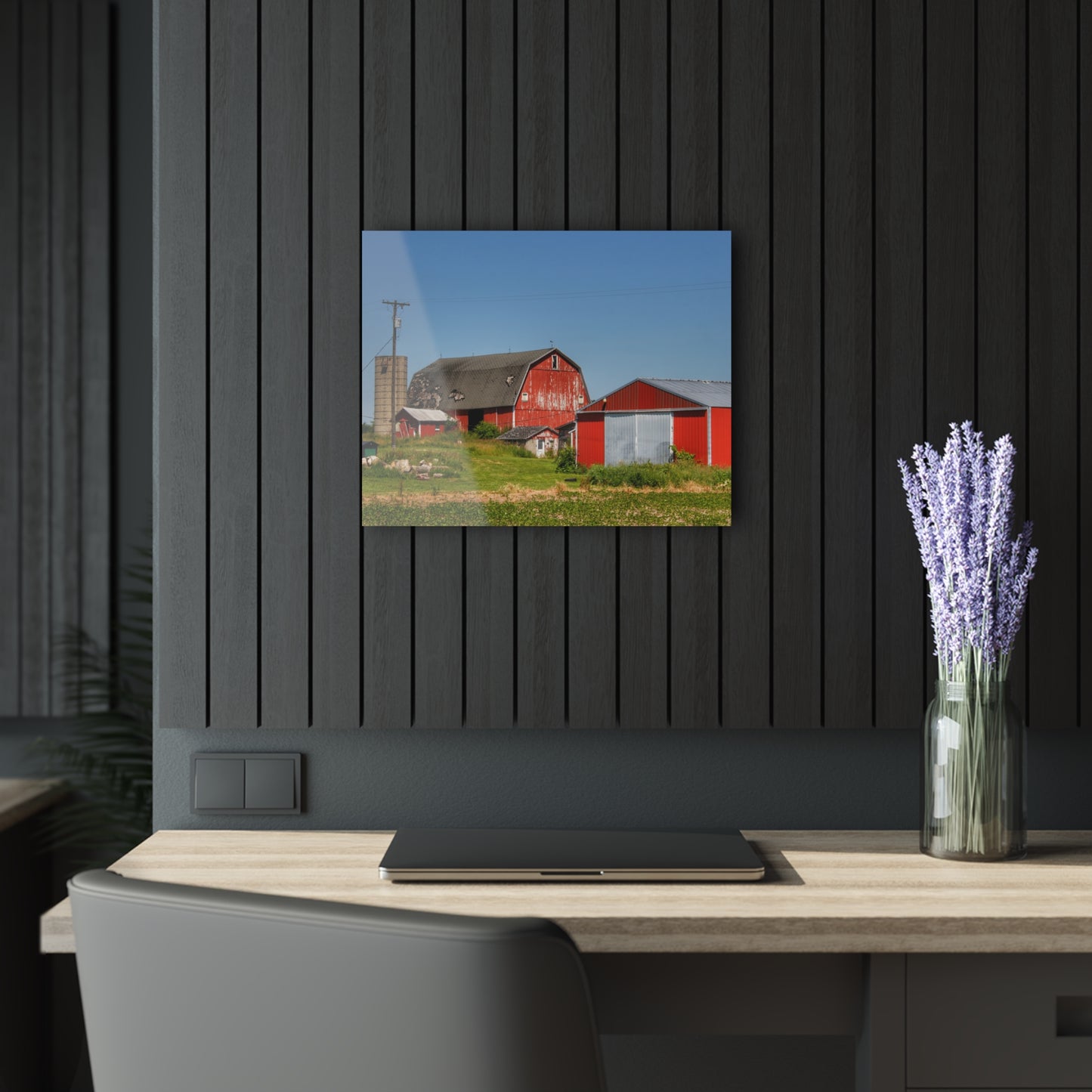 U R There Photography Greenwood Road Red I Rustic Farmhouse Acrylic Wall Print