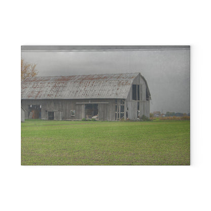 U R There Photography Bradford Road Grey Rustic Farmhouse Tempered-Glass Cutting Board