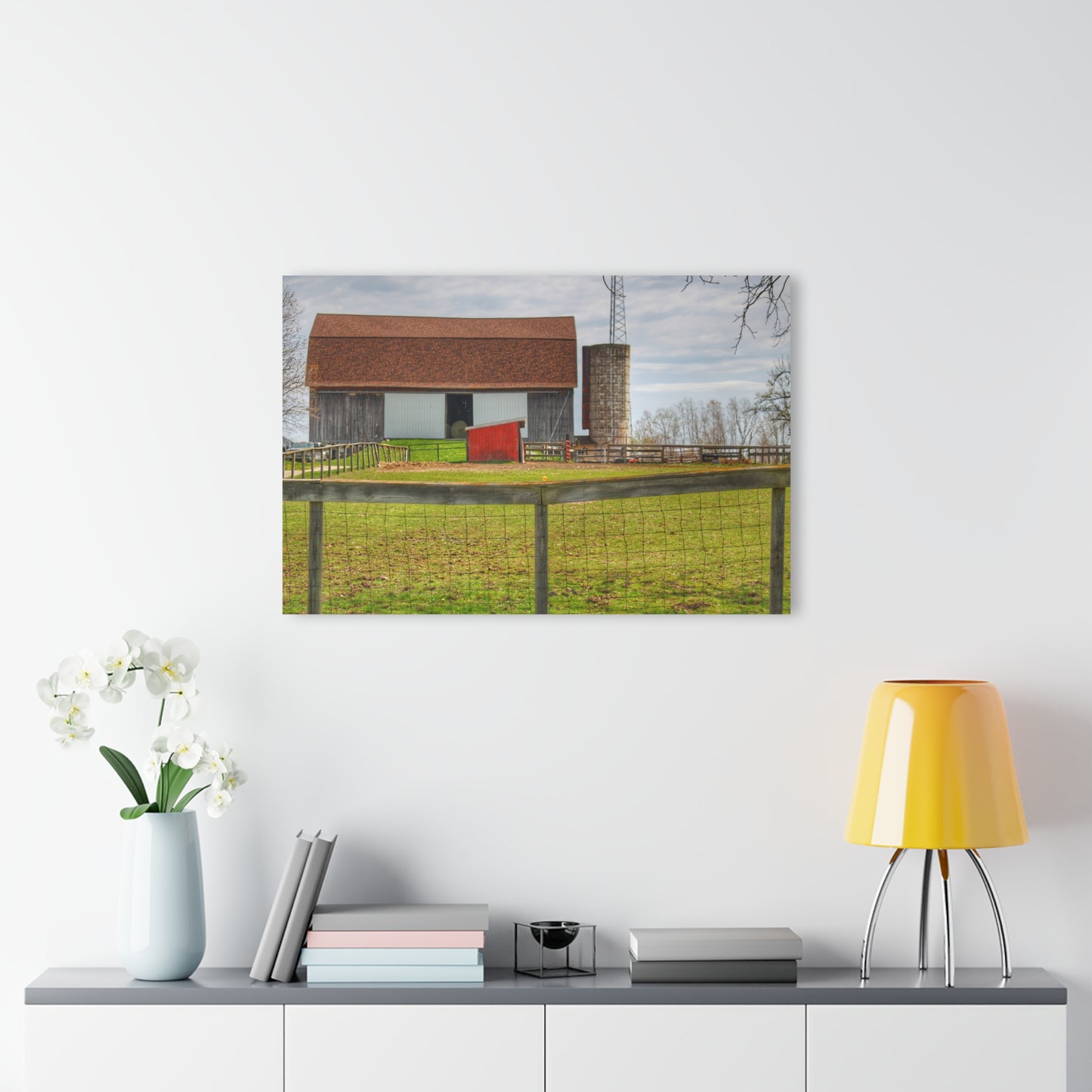 U R There Photography North Vassar Road Grey Rustic Farmhouse Acrylic Wall Print