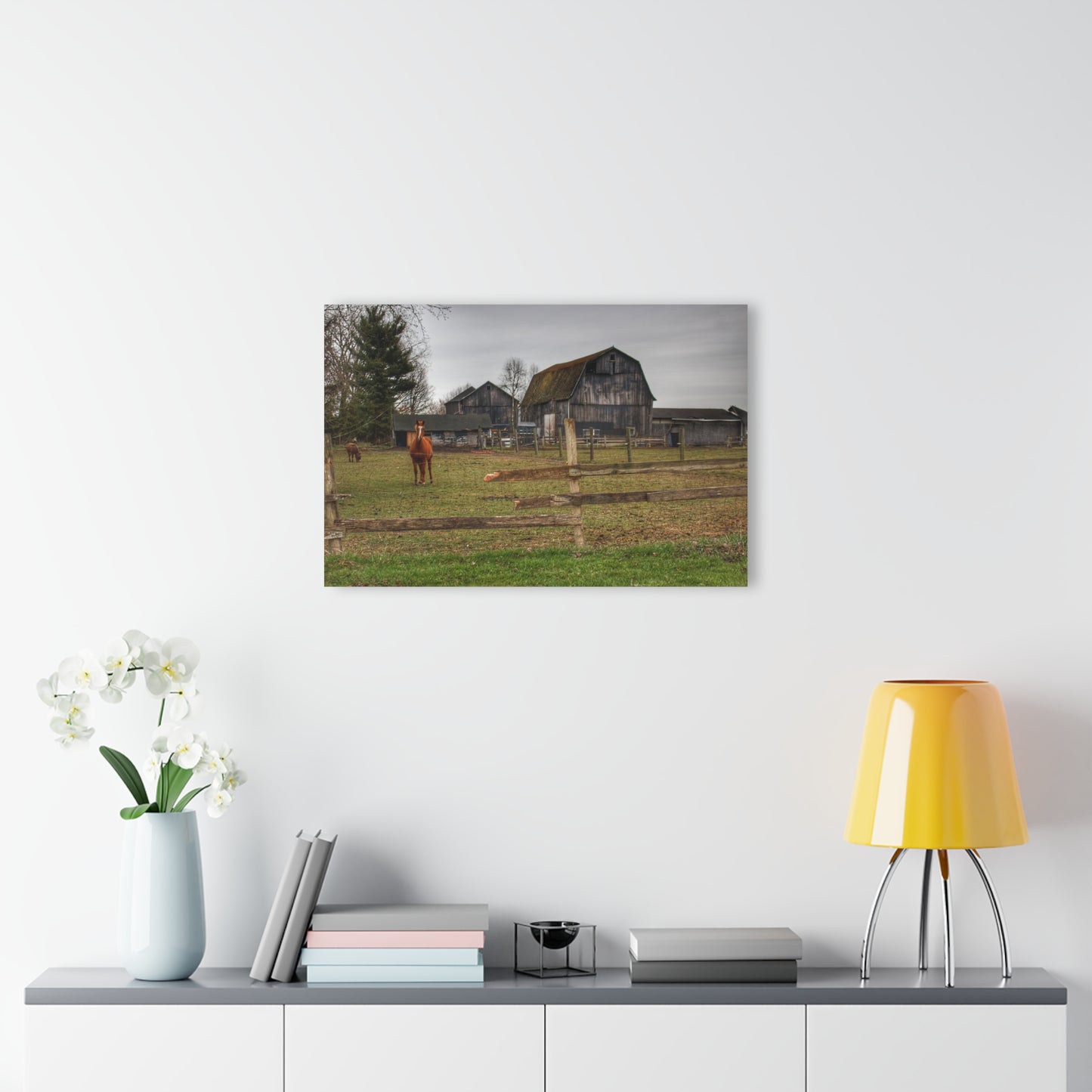 U R There Photography South Summers Road Old Grey and Caramel II Rustic Farmhouse Acrylic Wall Print