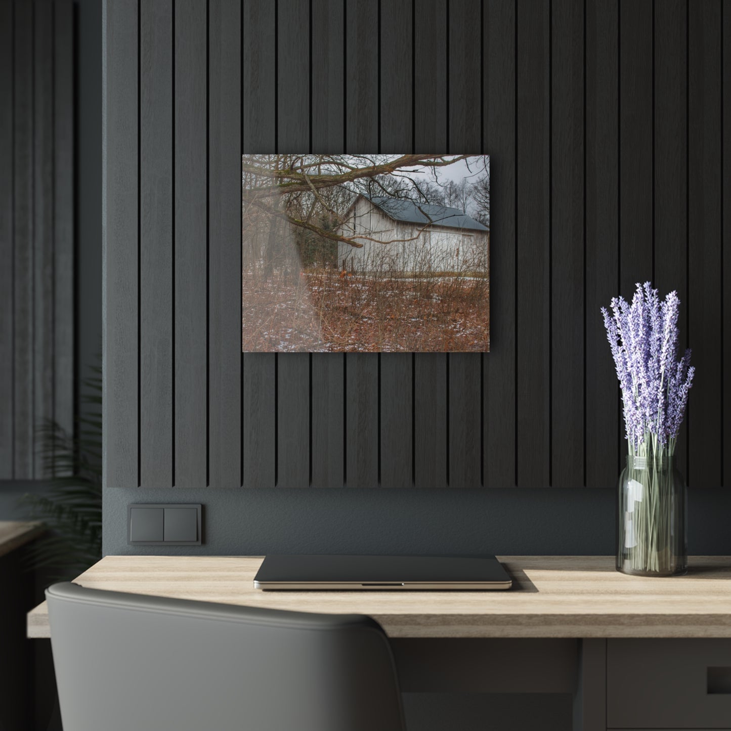 U R There Photography Norway Lake Hidden White Rustic Farmhouse Acrylic Wall Print