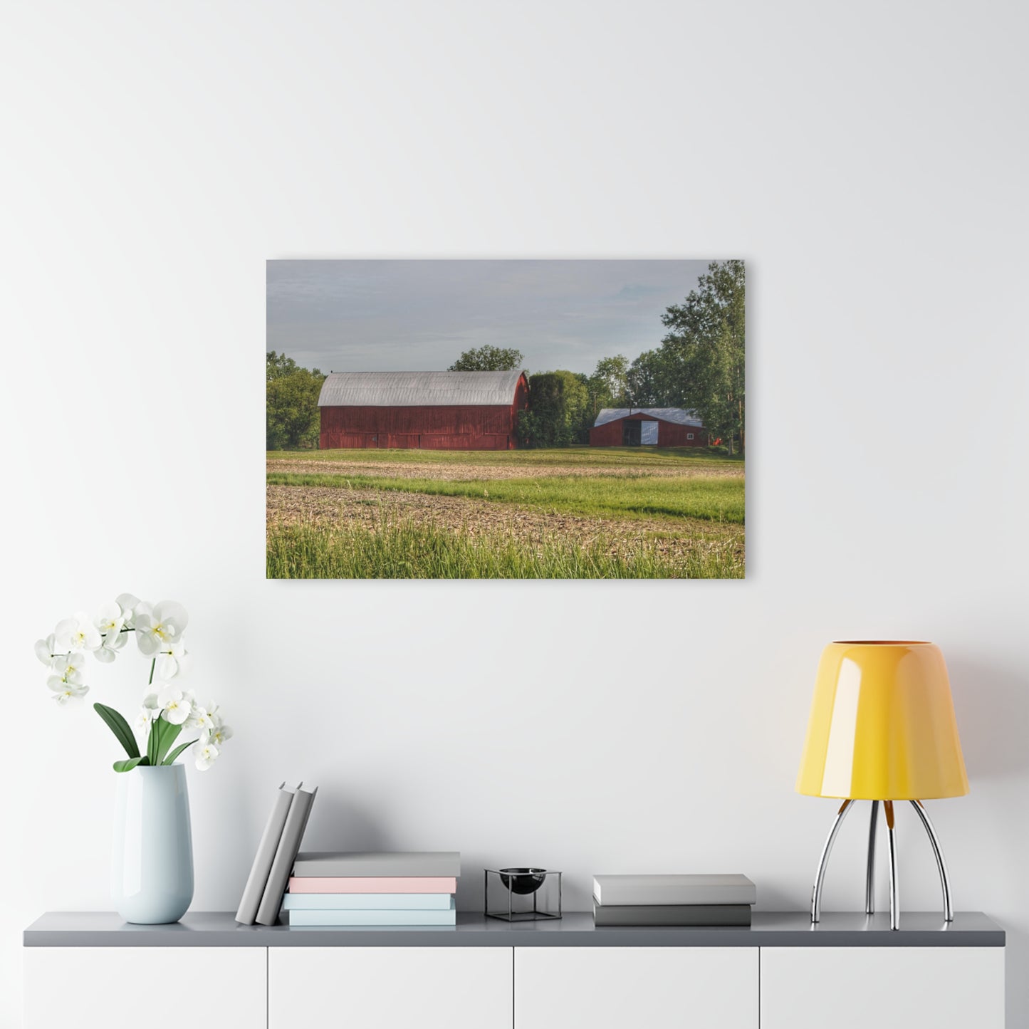 U R There Photography Catlin Road Reds Rustic Farmhouse Acrylic Wall Print