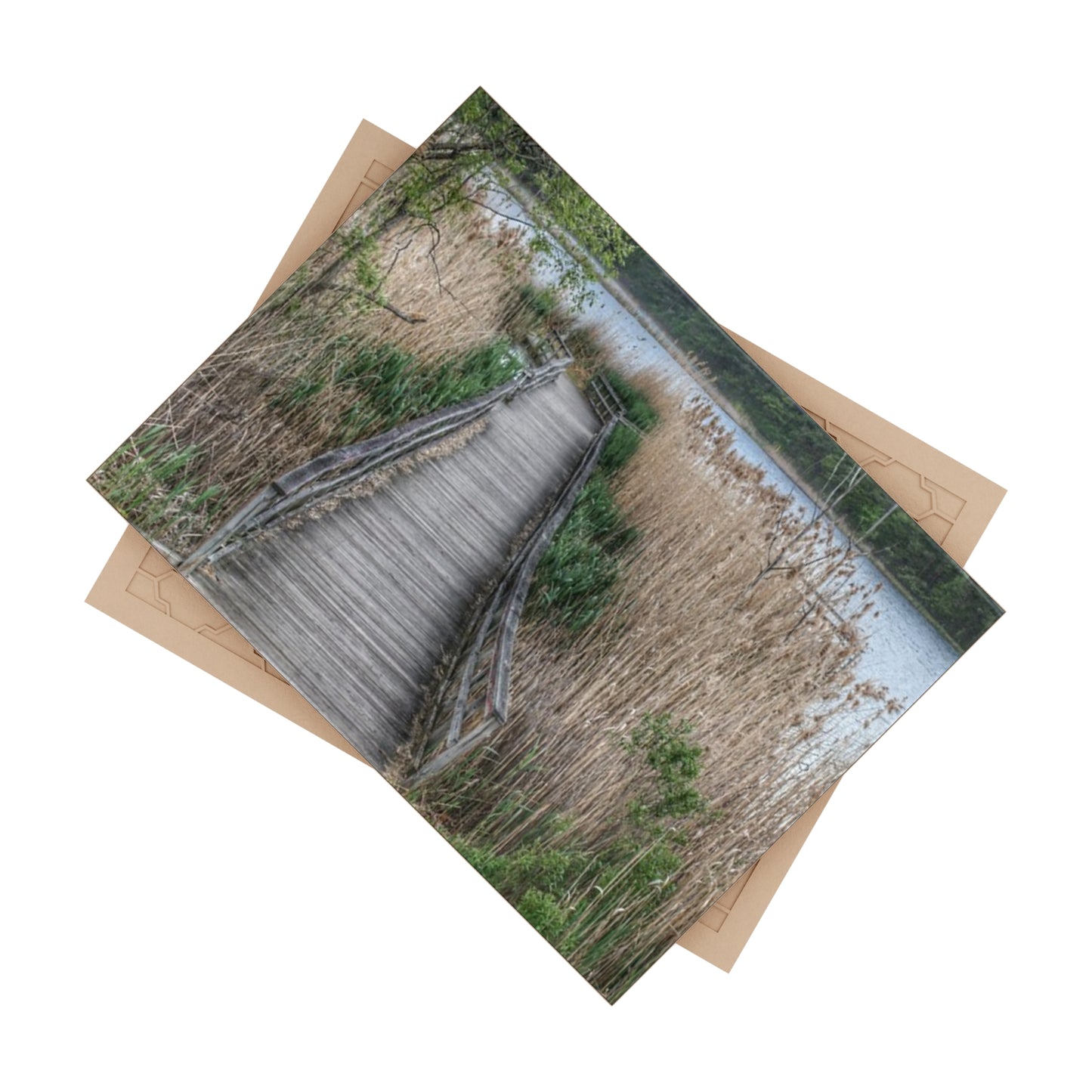 U R There Photography Linear Park Bridge In Lapeer II Rustic Farmhouse Decorative Ceramic Tile