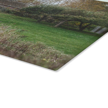 U R There Photography Grey Shack of Elmwood Rustic Farmhouse Tempered-Glass Cutting Board